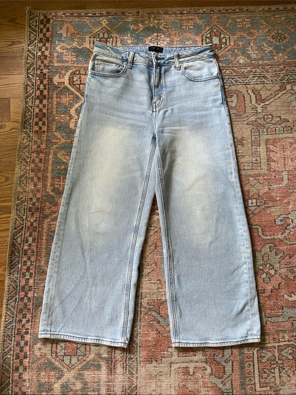 Quince Bella Stretch Relaxed Straight Jeans, Size 29 Extra Short 26”